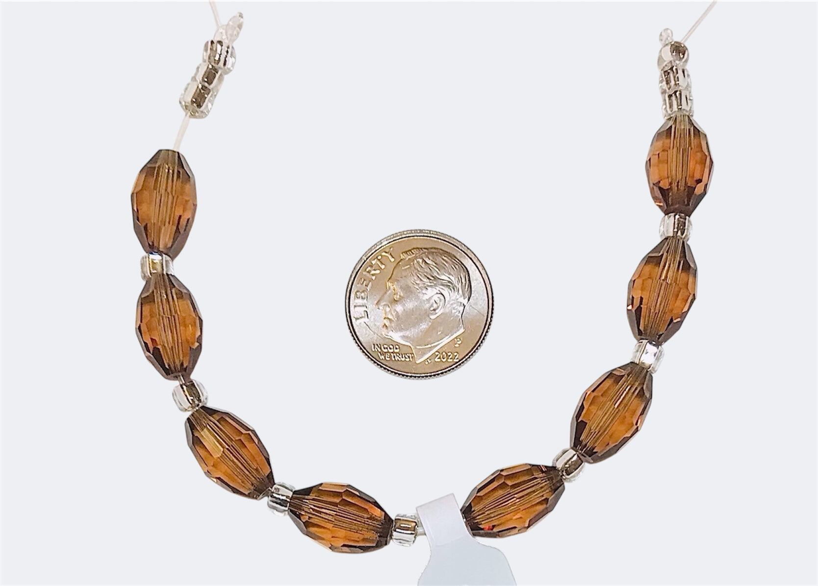 Vintage Swarovski Crystal Beads - Article 5200 - 12 x 8mm - Smoked Topaz