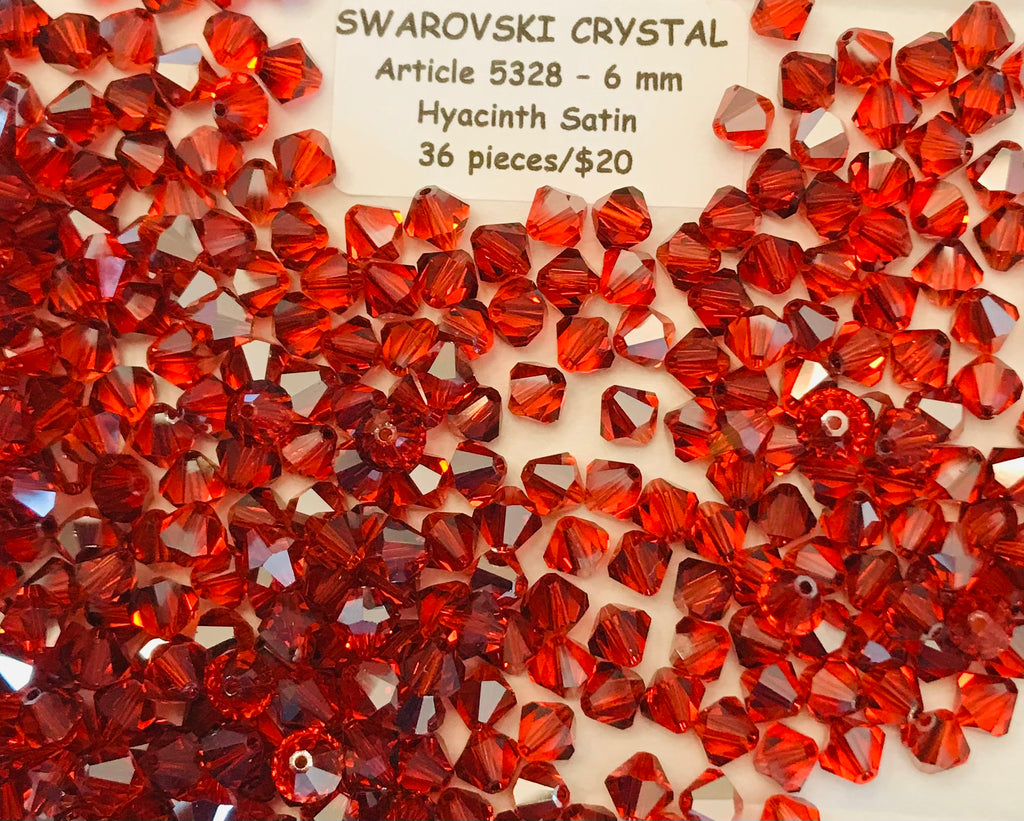 Swarovski Crystal Bicone Beads - Article 5301/5328 - 6mm - Hyacinth Satin