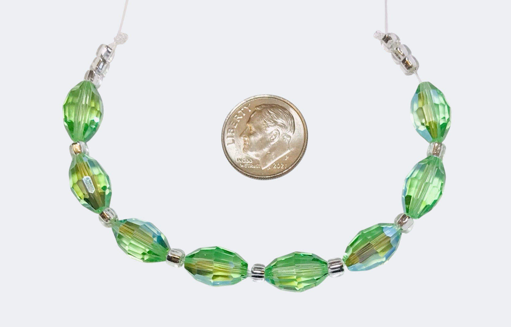 Vintage Swarovski Crystal Beads - Article 5200 - 12 x 8mm - Peridot AB