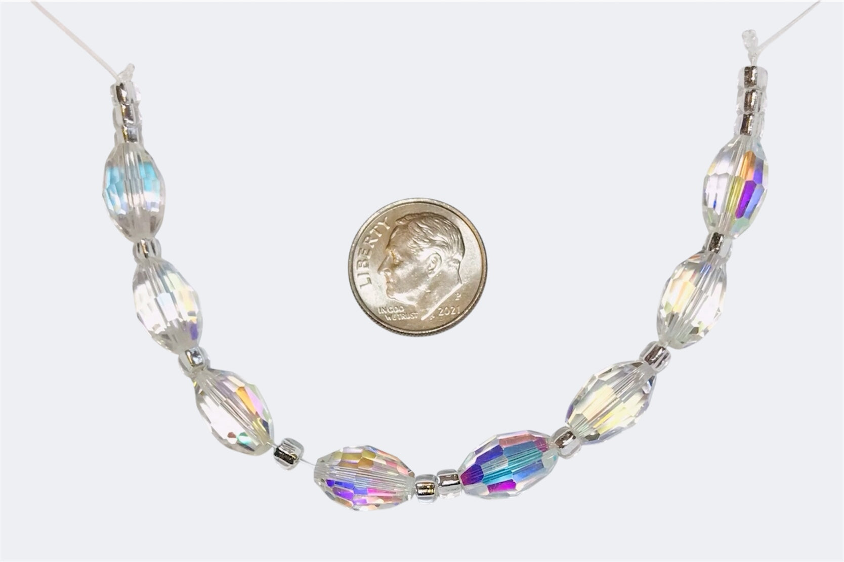 Vintage Swarovski Crystal Beads - Article 5200 - 12 x 8mm - Crystal AB