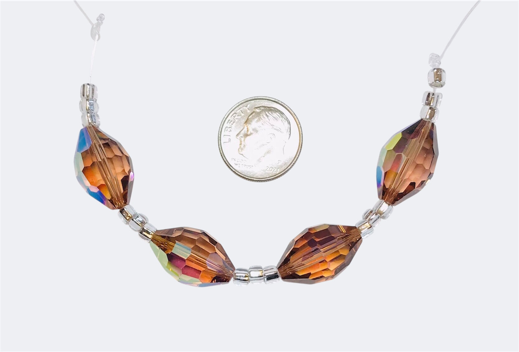 Vintage Swarovski Crystal Beads - Article 5200 - 18 x 12mm - Colorado Topaz AB