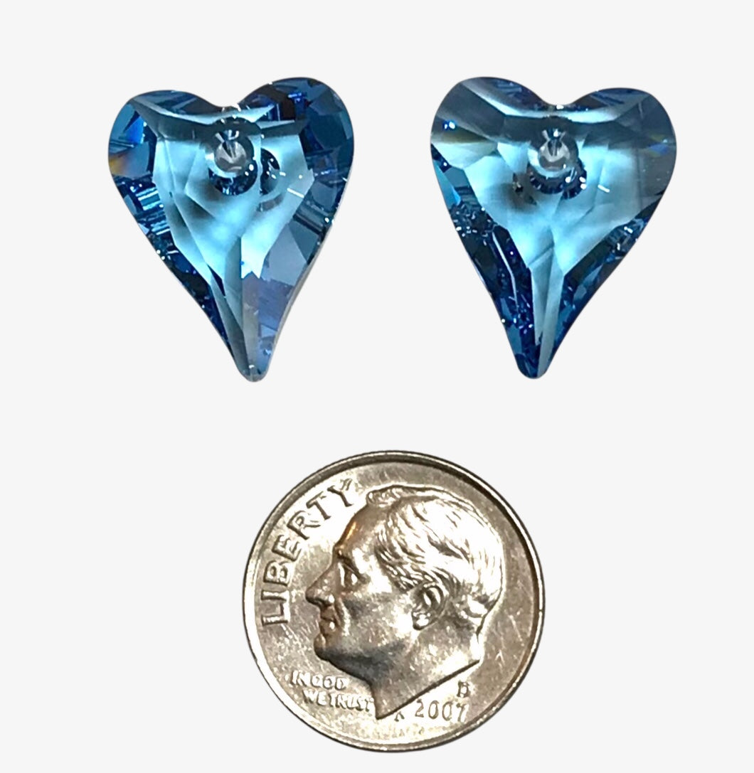 Swarovski Crystal Pendants/Beads - Article 6240 - 17mm - Aquamarine