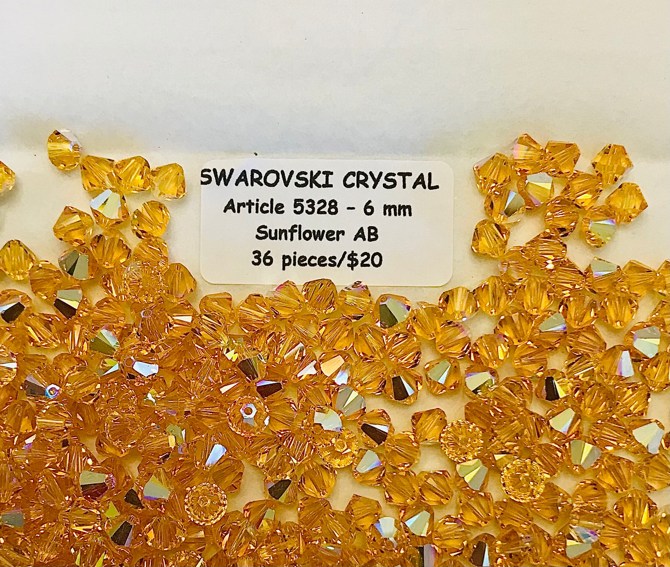 Swarovski Crystal Bicone Beads - Article 5301/5328 - 6mm - Sunflower AB