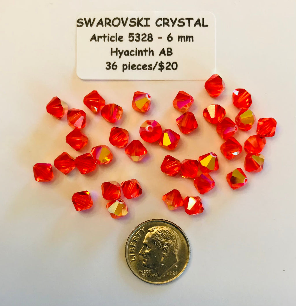Swarovski Crystal Bicone Beads - Article 5301/5328 - 6mm - Hyacinth AB