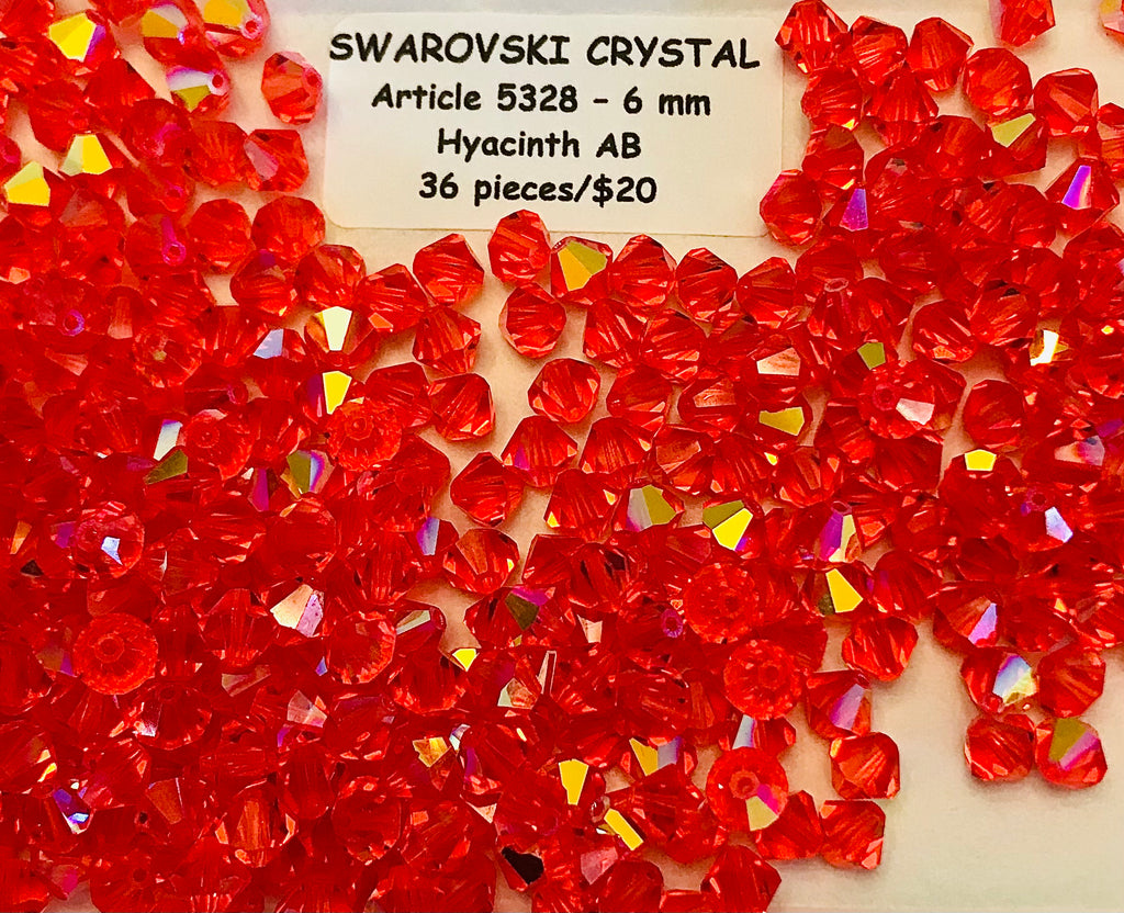 Swarovski Crystal Bicone Beads - Article 5301/5328 - 6mm - Hyacinth AB