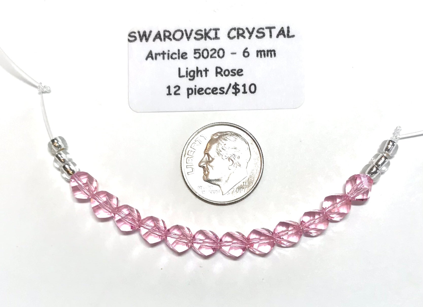 Swarovski Crystal Beads - Article 5020 – 6mm – Light Rose