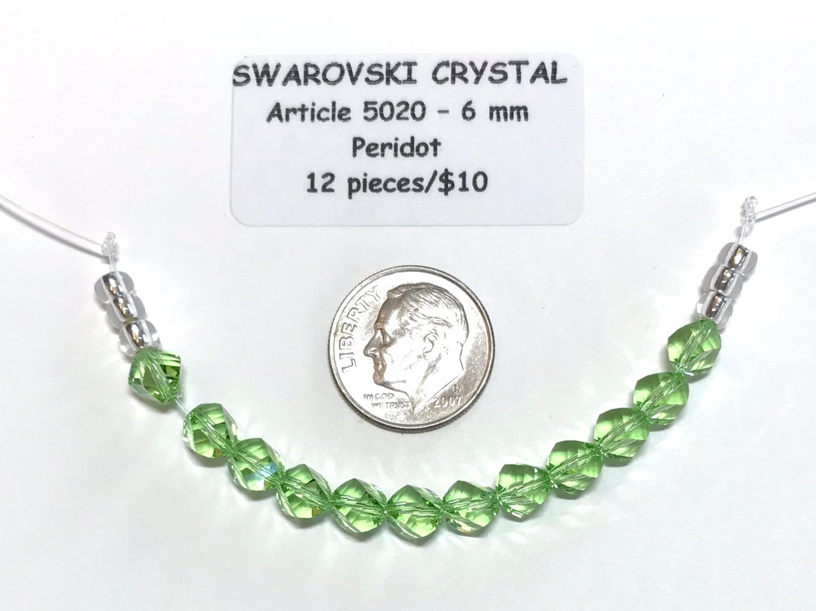 Swarovski Crystal Beads - Article 5020 – 6mm – Peridot