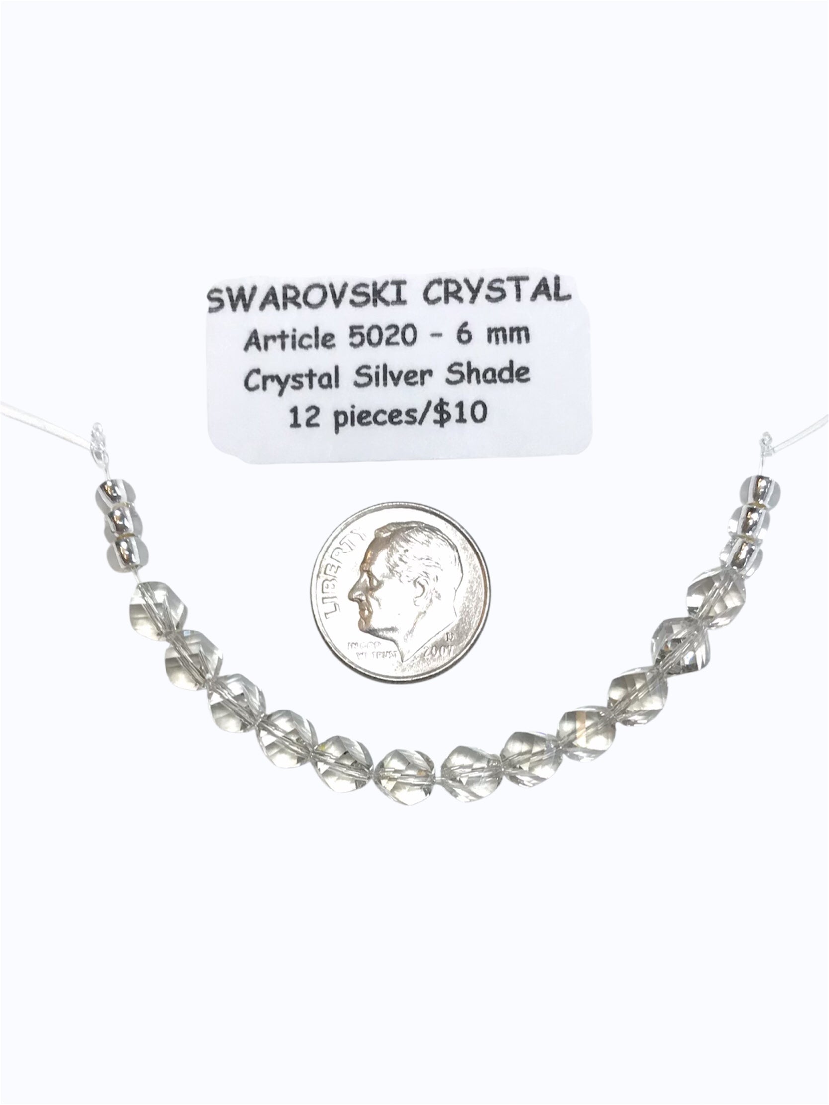 Swarovski Crystal Beads - Article 5020 – 6mm – Crystal Silver Shade